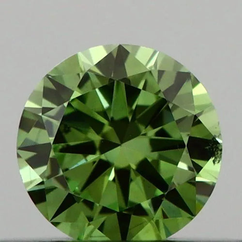 0.23ct Round Lab Grown Diamond (Colour Fancy Vivid Green, Clarity VS2, Cut VG, IGI Certified)