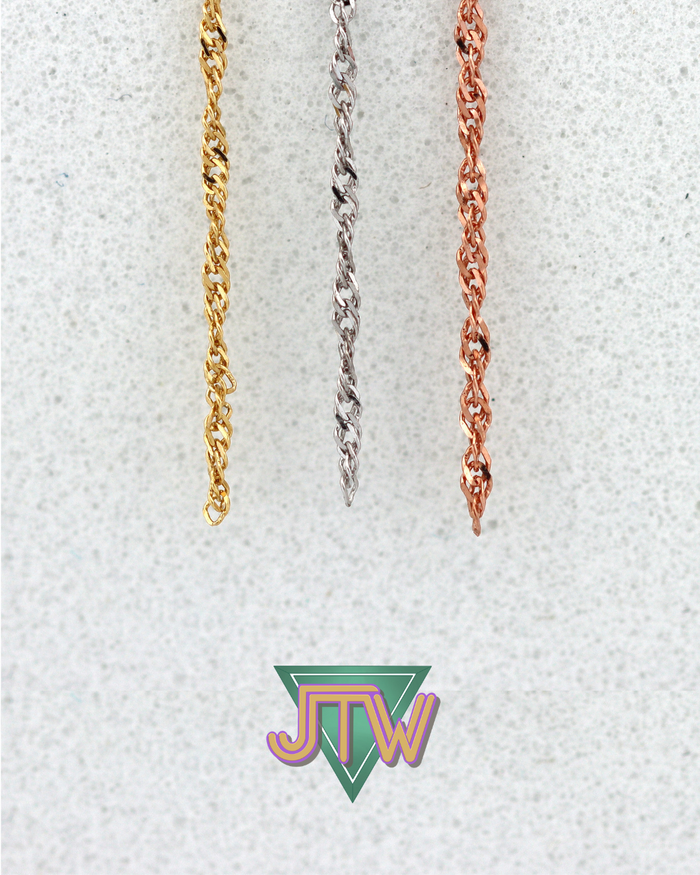 14K Gold Diamond-Cut Singapore Chain