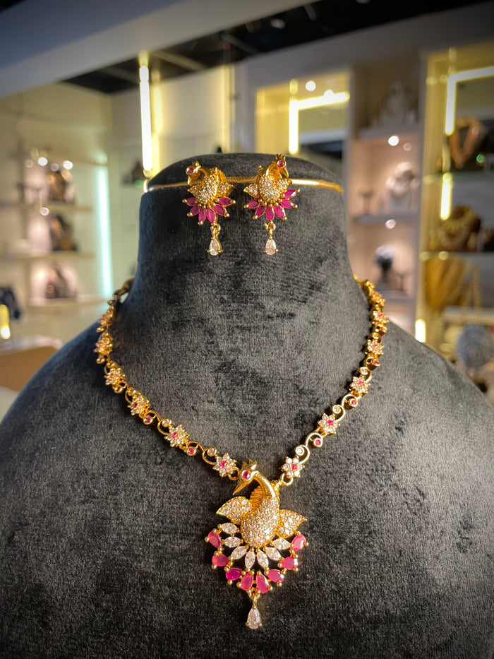 Royal Peacock Choker Necklace Set