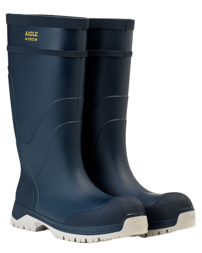 Artic coloured Aigle Mens Arvalt S5 Safety Wellingtons on white background #colour_artic