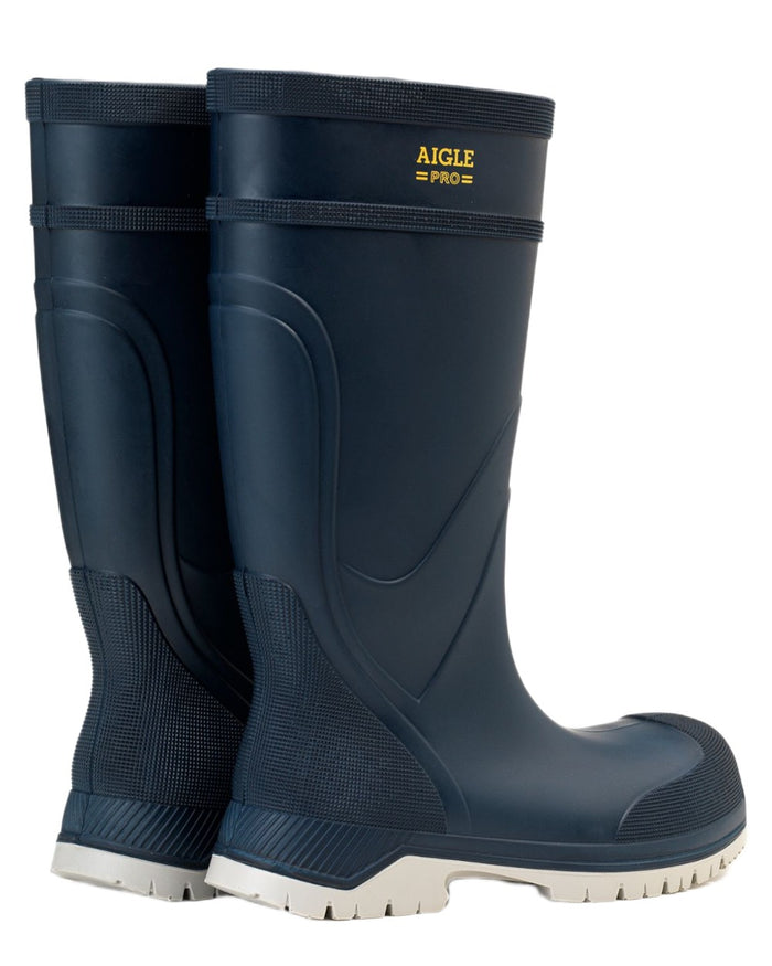 Artic coloured Aigle Mens Arvalt S5 Safety Wellingtons on white background #colour_artic