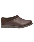 Dark Brown coloured Aigle Mens Basilo High Ultra Light Leather Clogs on white background #colour_dark-brown