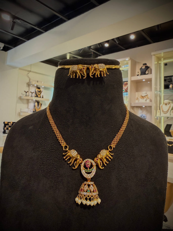 Antique Elephant Choker Necklace Set
