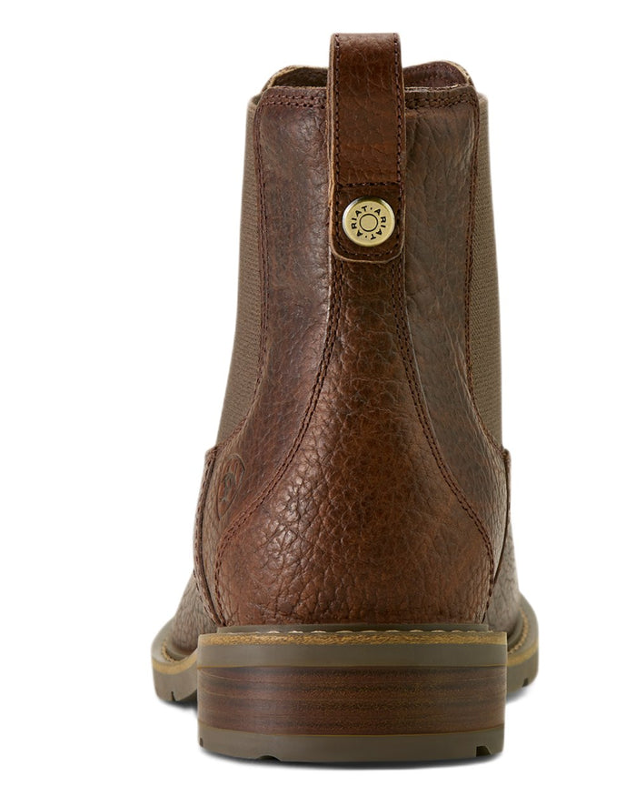 Cognac Bison coloured Ariat Mens Wexford Bison Chelsea Boots on white background #colour_cognac-bison
