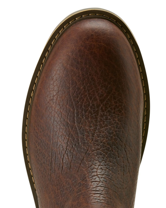 Cognac Bison coloured Ariat Mens Wexford Bison Chelsea Boots on white background #colour_cognac-bison
