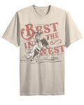 French Oak coloured Ariat Womens Bull Rider Arched T-Shirt on white background #colour_french-oak