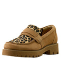 Tan Suede coloured Ariat Womens Stratford Loafers on white background #colour_tan-suede