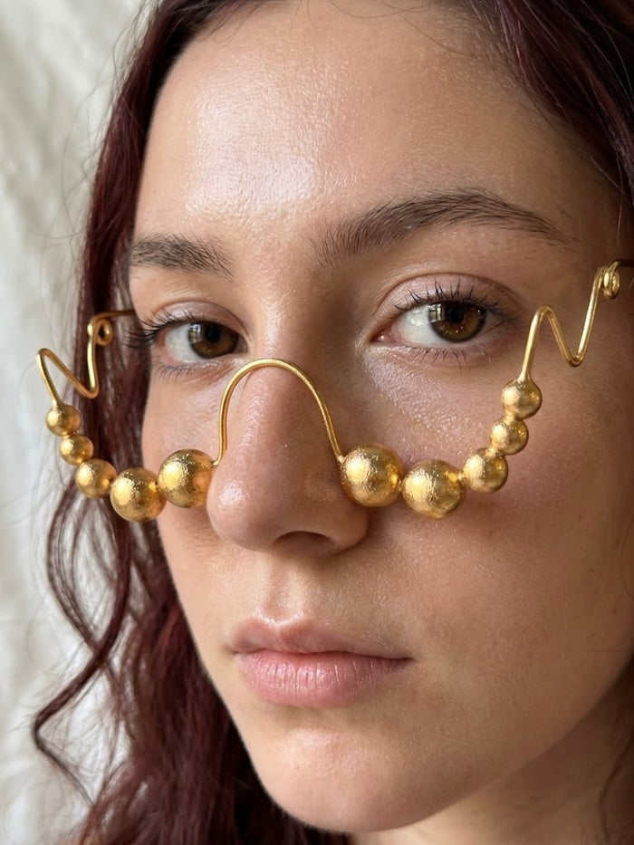 Artisan Handcrafted Gold Beaded Facelet