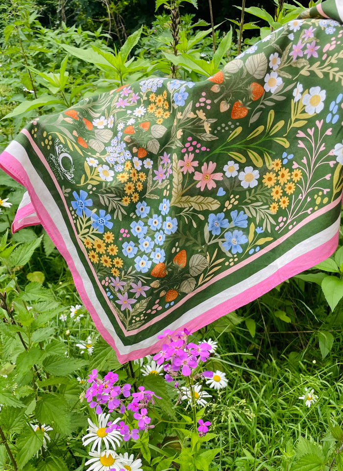 Backyard Garden Motive Scarf