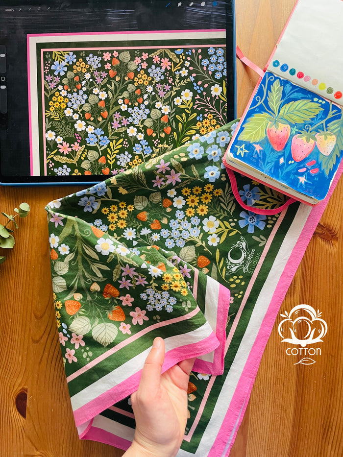 Backyard Garden Motive Scarf