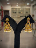 Bird Motif Jhumka Pearl Earrings