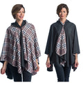 Black & Coco Plaid Reversible Rain Poncho