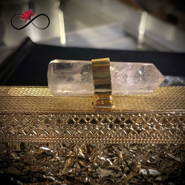 Blaze Mother of Pearl Handcrafted Brass Clutch
