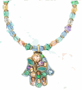 Blue/Green Hamsa Necklace