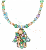 Blue/Green Hamsa Necklace