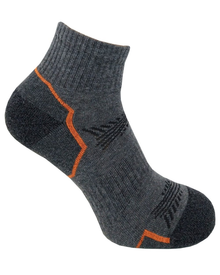 Khaki Grey Oat coloured Bramble Mens Tipping Lowcut Socks Triple Pack on white background #colour_khaki-grey-oat
