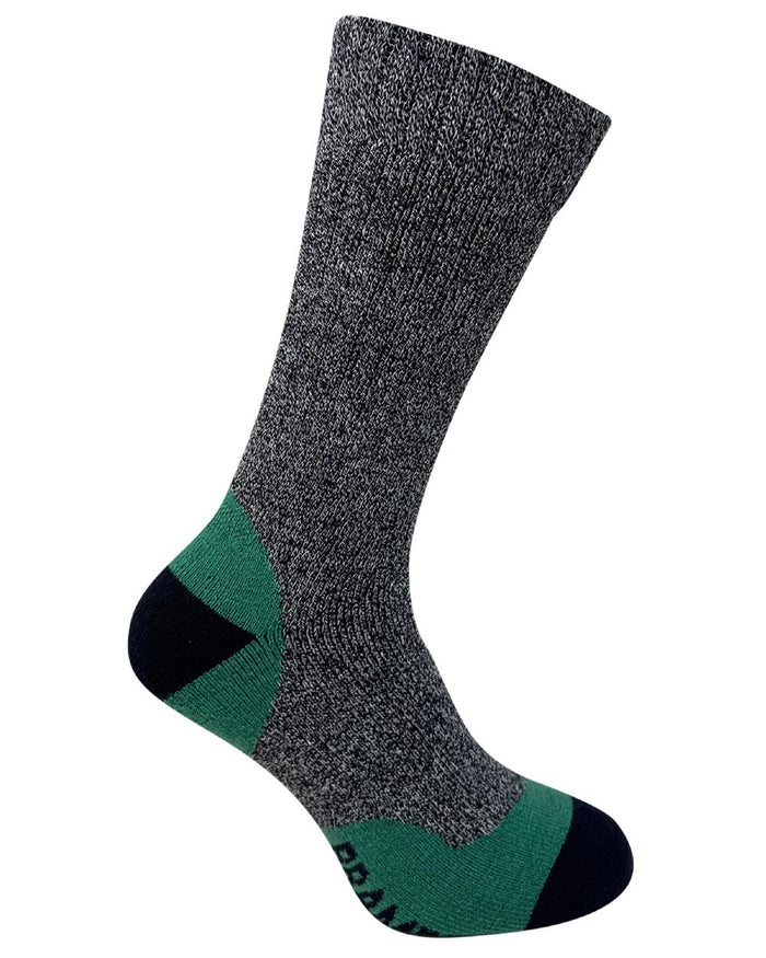 Navy Grey Mix coloured Bramble Mens Trekker Socks Triple Pack on white background #colour_navy-grey-mix