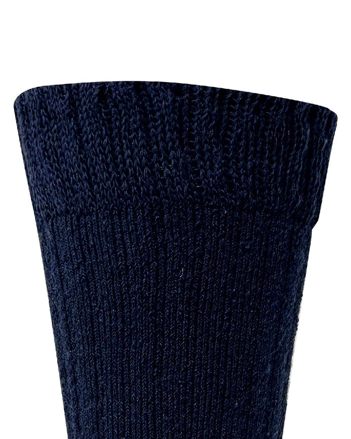 Navy Grey Mix coloured Bramble Mens Trekker Socks Triple Pack on white background #colour_navy-grey-mix