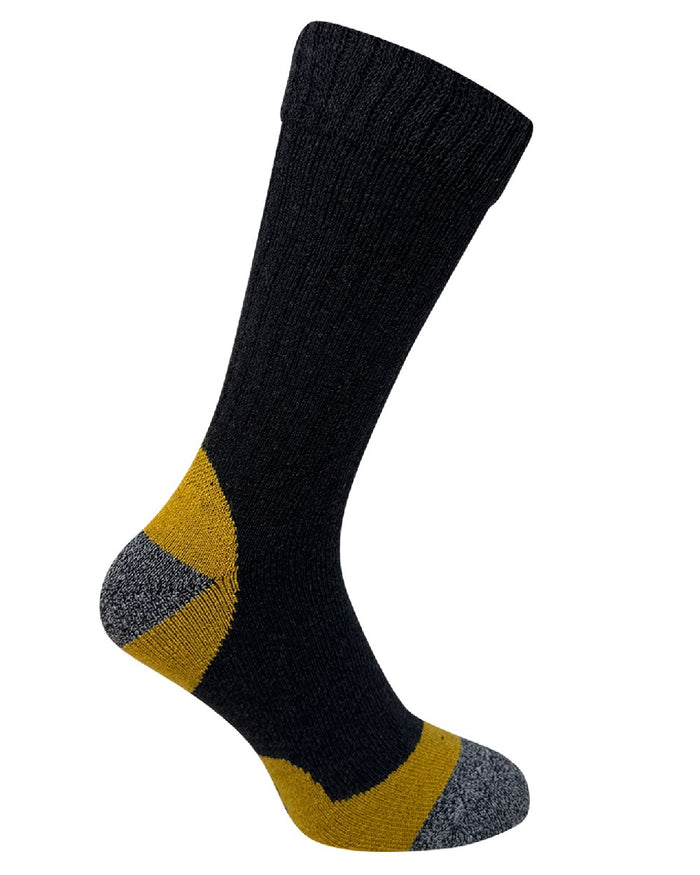 Navy Grey Mix coloured Bramble Mens Trekker Socks Triple Pack on white background #colour_navy-grey-mix