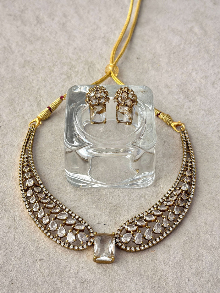 Center Stone Hasli Necklace Set - A100
