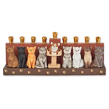 Ceramic Cat Menorah