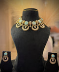 Chandbali Turquoise Polki Choker Set
