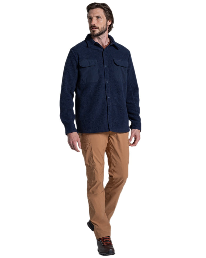 Blue Navy Coloured Craghoppers Mens Blencathra Overshirt on white background #colour_blue-navy