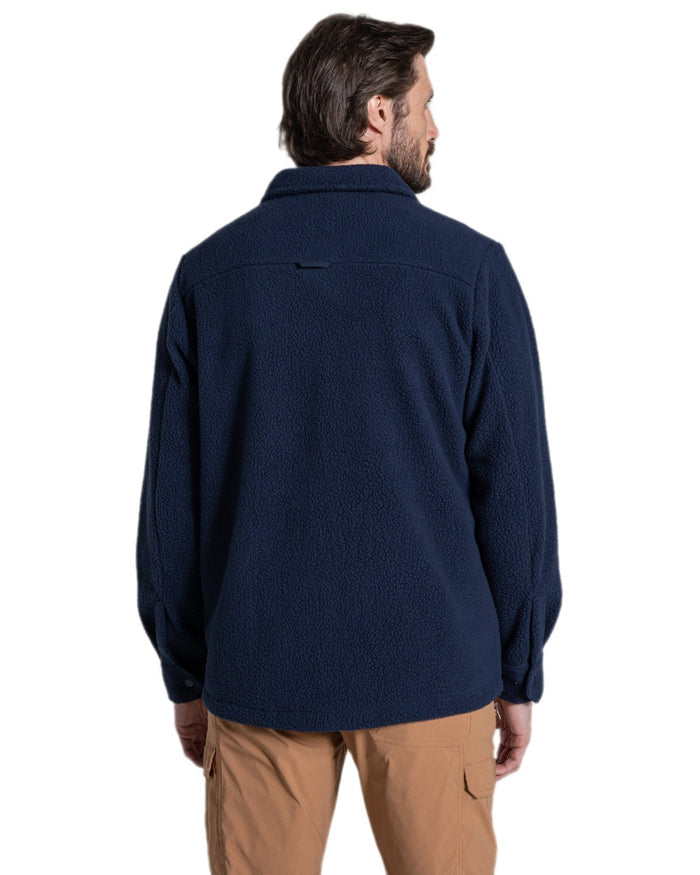 Blue Navy Coloured Craghoppers Mens Blencathra Overshirt on white background #colour_blue-navy