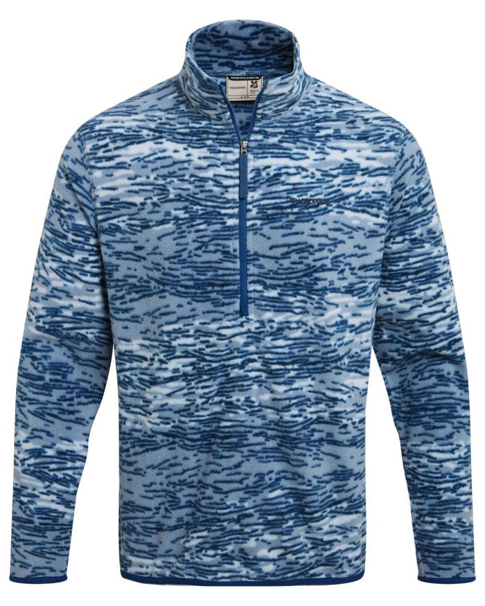 Juniper Berry Print coloured Craghoppers Mens National Trust Irt Half Zip Fleece on white background #colour_juniper-berry-print