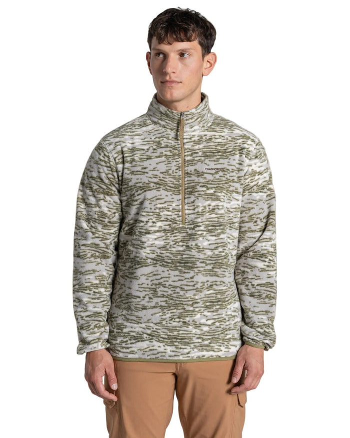 Cardamon Print coloured Craghoppers Mens National Trust Irt Half Zip Fleece on white background #colour_cardamon-print