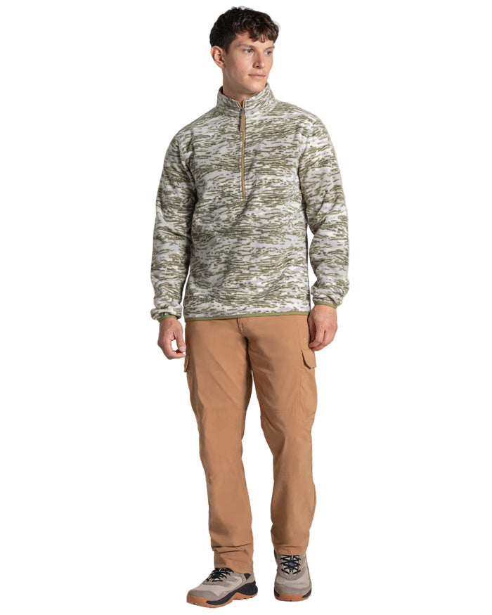 Cardamon Print coloured Craghoppers Mens National Trust Irt Half Zip Fleece on white background #colour_cardamon-print