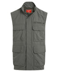 Dark Sage coloured Craghoppers Mens NosiLife Adventure Gilet V on white background #colour_dark-sage
