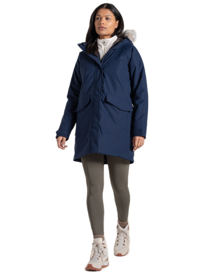 Blue Navy Coloured Craghoppers Womens Sofia II Jacket on white background #colour_blue-navy