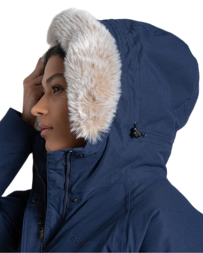 Blue Navy Coloured Craghoppers Womens Sofia II Jacket on white background #colour_blue-navy