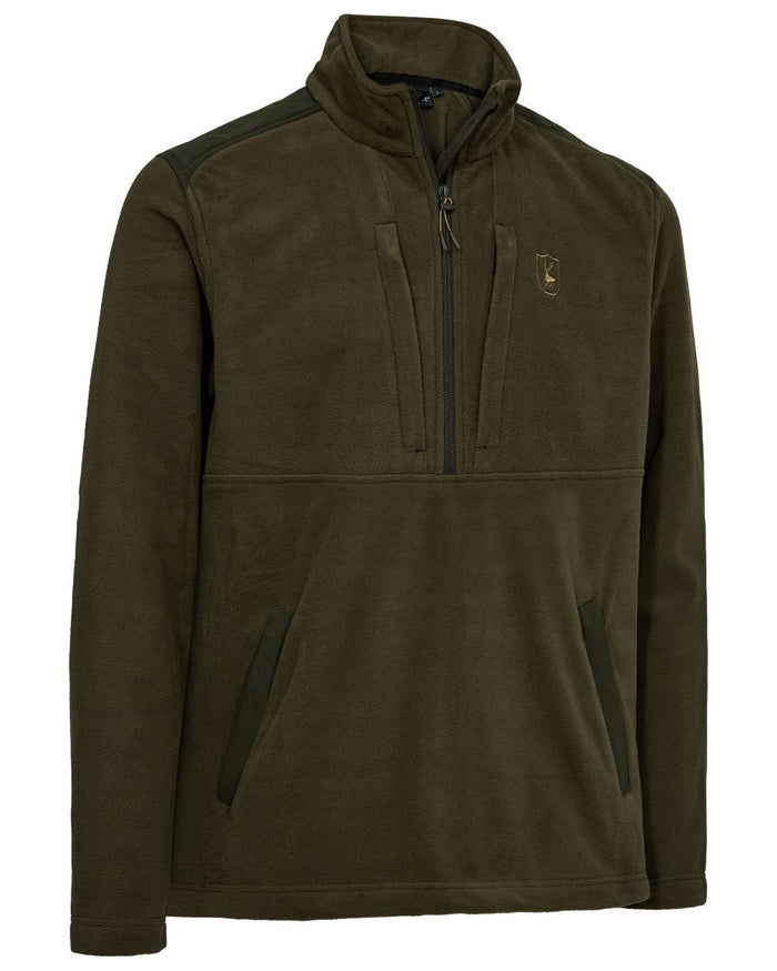 Hunter Green coloured Deerhunter Mens Climate Half-Zip Fleece With 37.5® Technology on white background #colour_hunter-green
