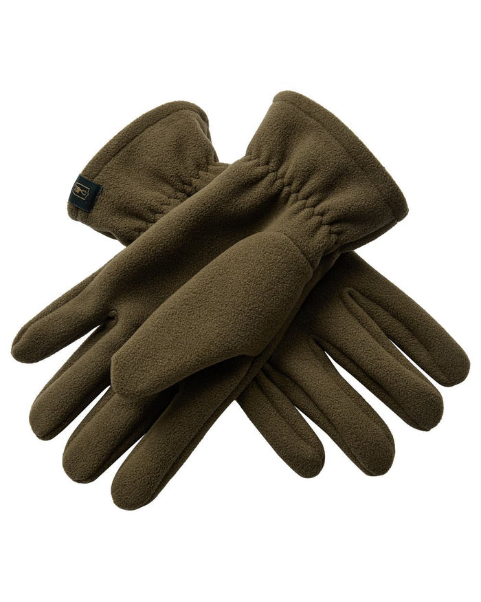 Tarmac Green coloured Deerhunter Fleece Gloves on white background #colour_tarmac-green