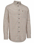 Orange Check coloured Deerhunter Gavin Shirt on white background #colour_orange-check