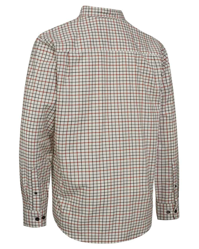 Orange Check coloured Deerhunter Gavin Shirt on white background #colour_orange-check