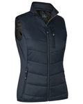 Dark Blue Coloured Deerhunter Lady Heat Padded Waistcoat on white background #colour_dark-blue