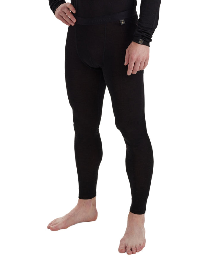 Black Oak coloured Deerhunter Mens Quinn Merino Long Johns on white background #colour_black-oak