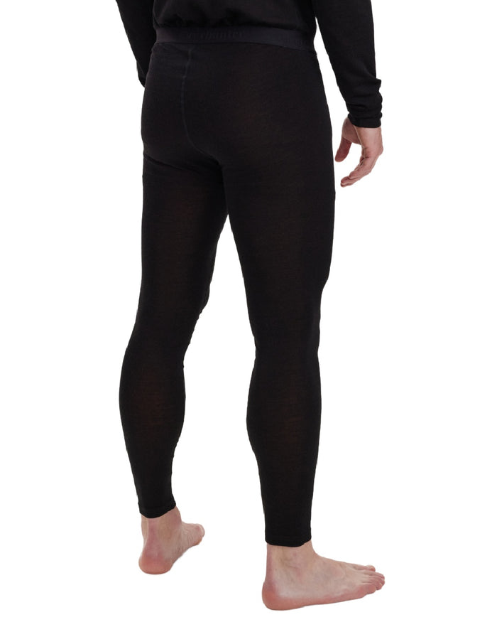 Black Oak coloured Deerhunter Mens Quinn Merino Long Johns on white background #colour_black-oak