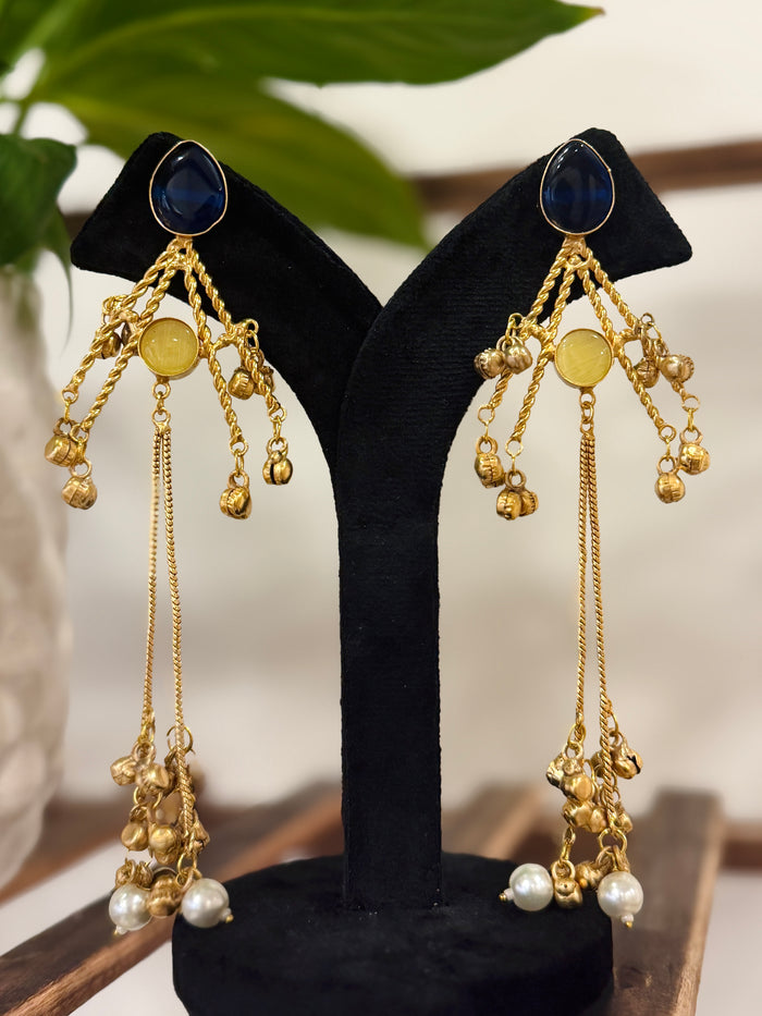 Designer Oval Gungroo Kashmiri Earrings Set