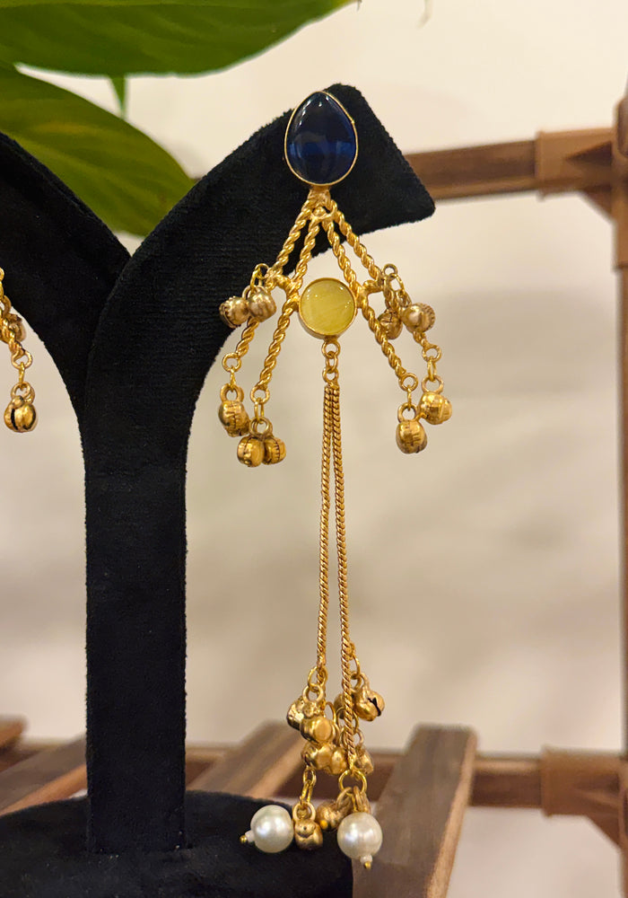 Designer Oval Gungroo Kashmiri Earrings Set