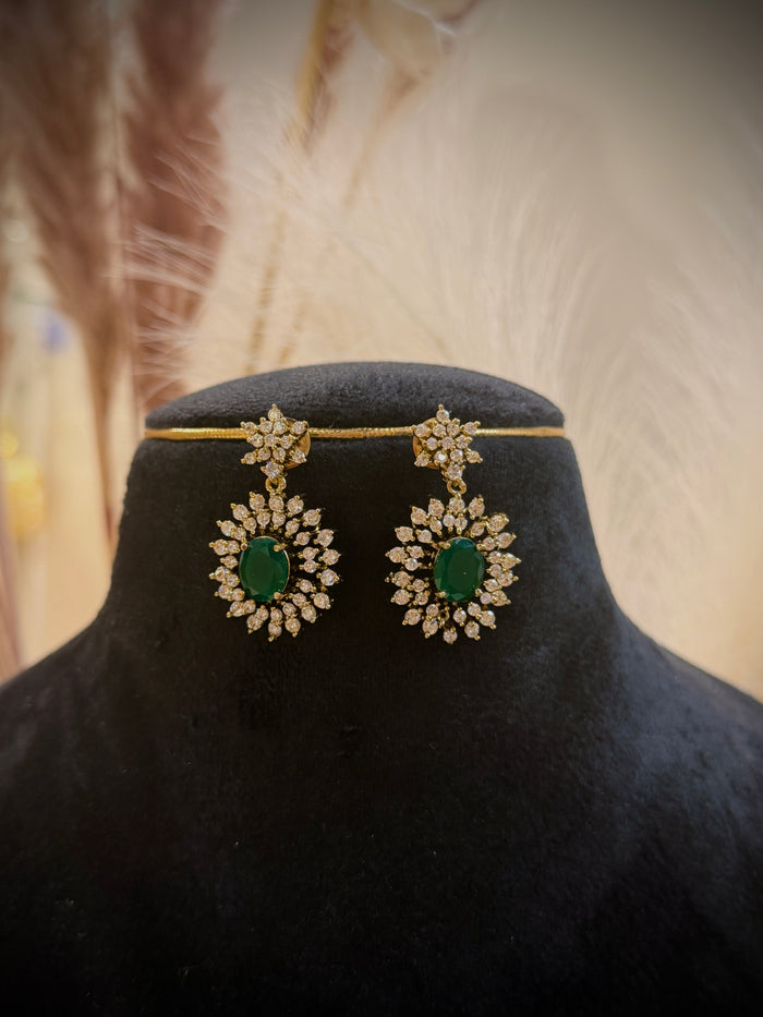 Designer Ruby Emerald Hasli Necklace Set
