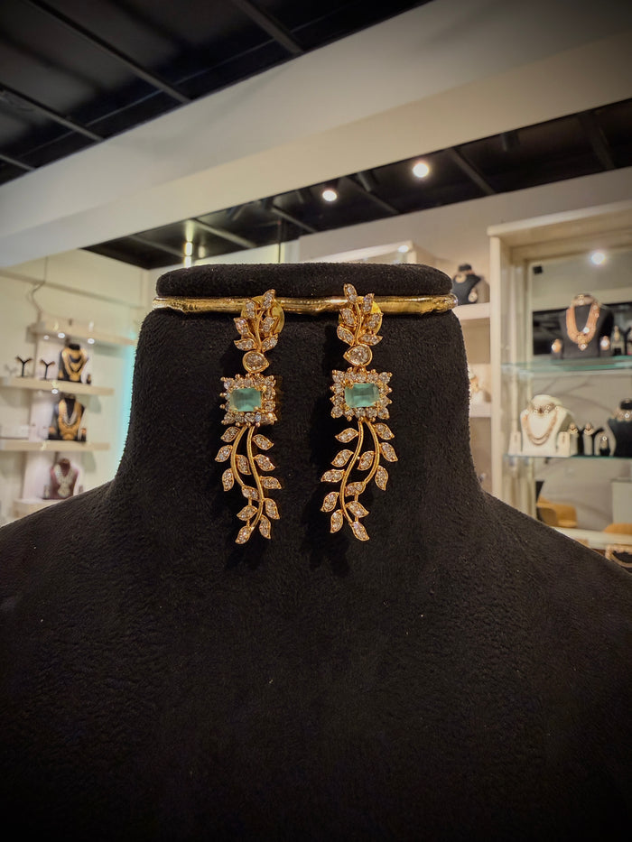 Designer Stone Leaf Necklace Set