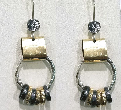 Dganit Hen 3-Tone Dangle Earrings