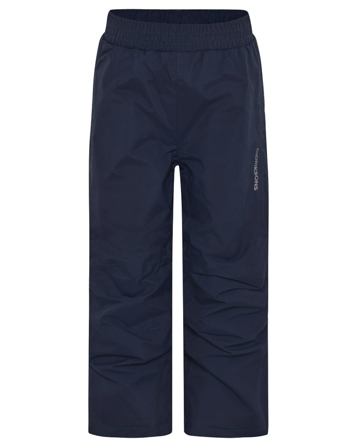 Navy coloured Didriksons Childrens Avan Pants 2 on white background #colour_navy