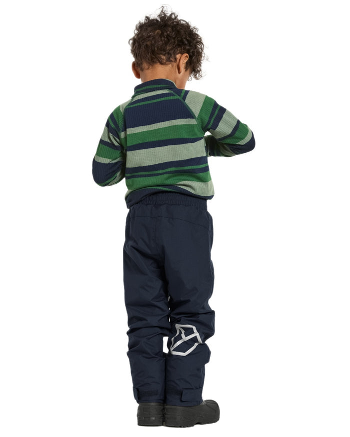 Navy coloured Didriksons Childrens Avan Pants 2 on white background #colour_navy