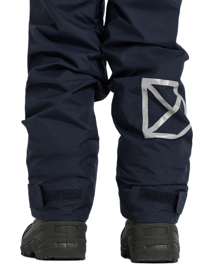 Navy coloured Didriksons Childrens Avan Pants 2 on white background #colour_navy