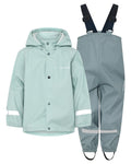 Ocean Mint coloured Didriksons Childrens Slaskeman Rain Set 2 on white background #colour_ocean-mint